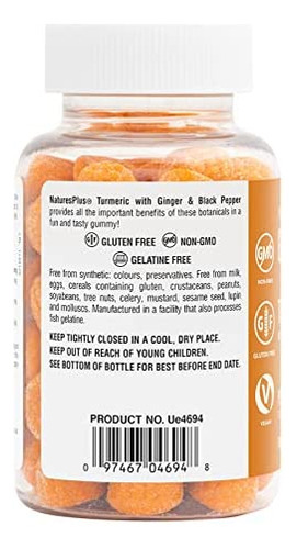 Naturesplus Gummies Curcumina De Cúrcuma - 60 Gomas, Pêssego - Imagem 3