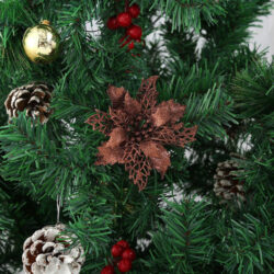 Glitter De Ouro De Natal Artificial Flor Oca De Natal Nós