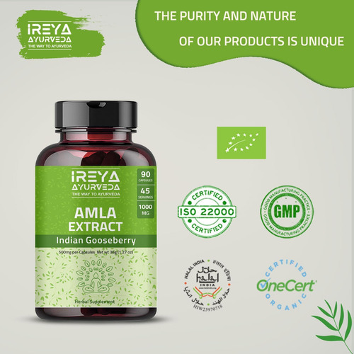 Cápsulas De Extrato De Fruta Amla De Ireya Ayurveda (90 Cáps - Imagem 9