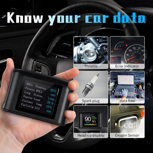 Aviso Digital De Velocidade De Temperatura Obd2 P10 Hud - Imagem 7