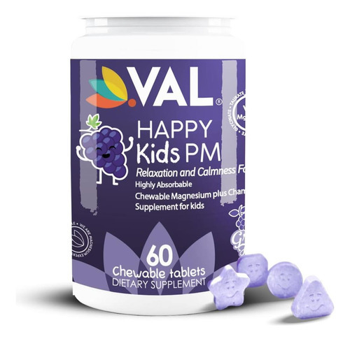 Val Kids Sleepy Grape Pm Mastigável: Magnésio, Camomila, Vit