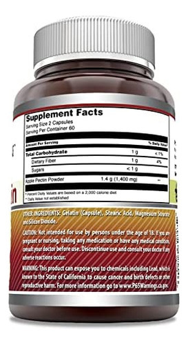 Fórmulas Incríveis Pectina 1400 Mg Por Porção De 2 Cápsulas - Imagem 3