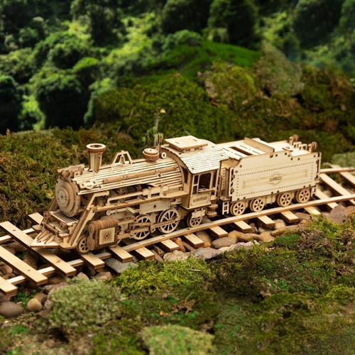 Puzzle De Madeira 3d, Trem A Vapor, Construção Em Madeira - Imagem 7