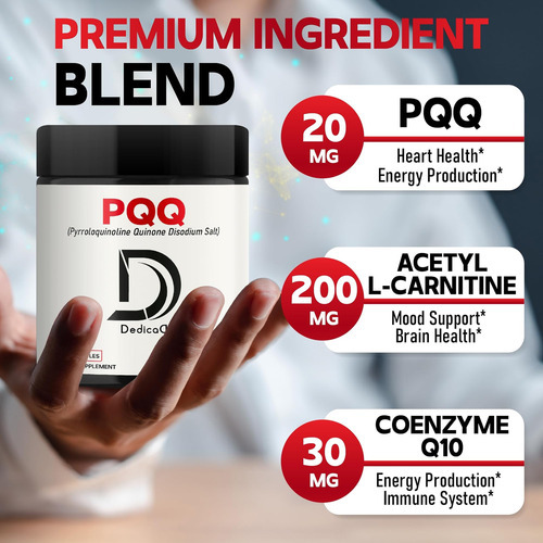 Dedicad 3in1 250mg Suplementos Mitocondriais Com Pqq 20mg, C - Imagem 3