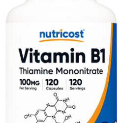 Suplemento Nutricost Vitamina B1 (tiamina) 100mg 120 Cápsula