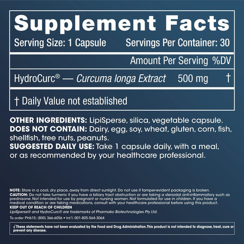 Prohealth Hydrocurc® (500 Mg, 30 Cápsulas Vegetarianas) Long - Imagem 2