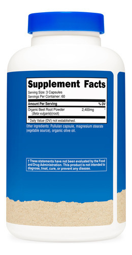 Suplemento Nutricost Raiz De Beterraba 2400mg 180 Cápsulas - Imagem 6