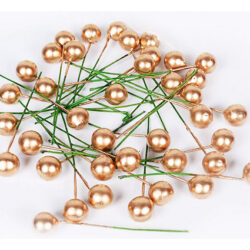 100 Unidades De Casa De Natal Artificial Golden Holly Berry