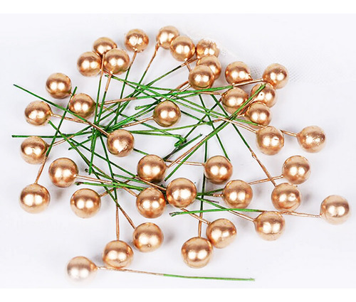 100 Unidades De Casa De Natal Artificial Golden Holly Berry