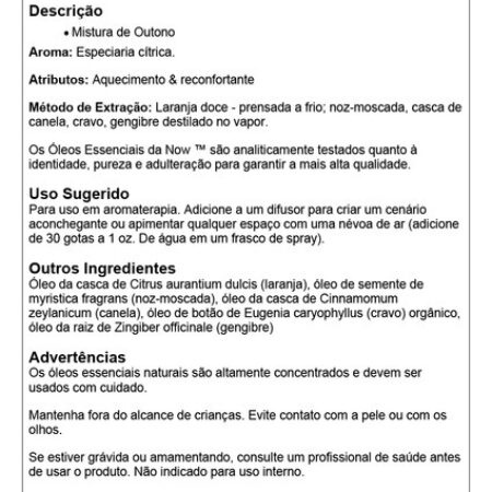 Mistura De Óleo Spice Cider Now Foods 30 Ml Importado 4un - Imagem 5