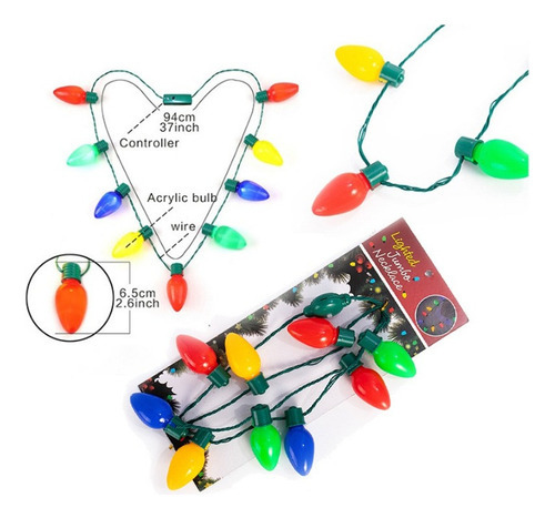 Colar De Luzes Led De Natal, 5 Peças, Com Corrente De Cor - Imagem 5