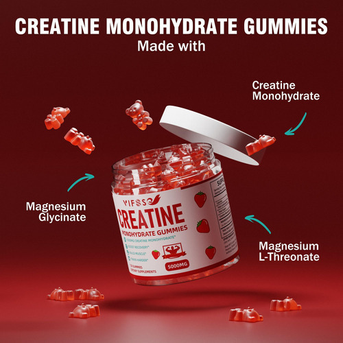 Gummies De Monohidratos De Creatina Vifssg 5 G Para Homens E - Imagem 2