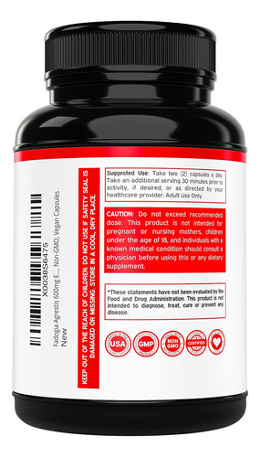 Extrato De Fadogia Agrestis 600mg - (180 Cápsulas) - [força - Imagem 3