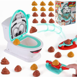 O Brinquedo Poop Shoot The Toilet Inclui Cocô, Lançadores E