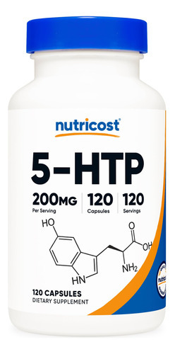 Suplemento Nutricost 5-htp 200mg 120 Cápsulas Vegetarianas