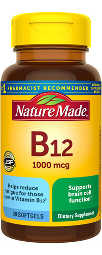 Vitamina B-12 Marca Nature Made, 1000 Mcg, 90 Comprimidos