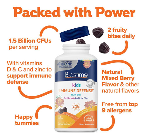 Biostime Kids Defenses Imune Bites Frutas (idades Mais 4) | - Imagem 4