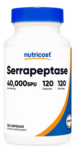 Suplemento Nutricost Serrapeptase 40.000 Spu 120 Cápsulas