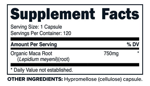 Cápsulas De Raiz De Maca Orgânica Primaforce (750 Mg) (120 C - Imagem 2