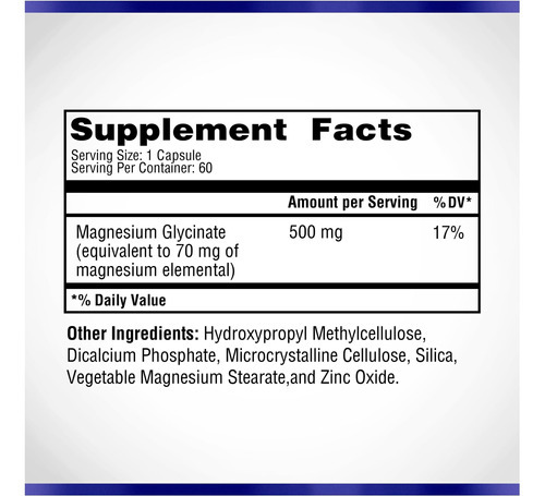 Cápsulas De Glicinato De Magnésio 500 Mg Da Natural Systems. - Imagem 8