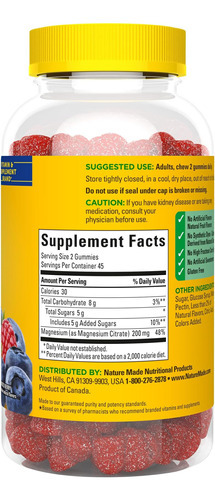 Citrato De Magnésio De Alta Absorção Nature Made 200 Mg Por - Imagem 7