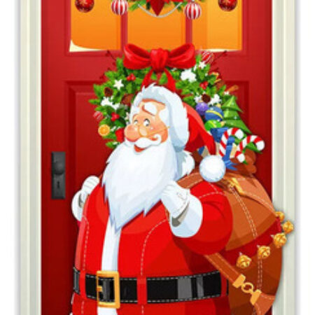 Forros De Puertas Navideños, Envoltório De Porta De Natal - Imagem 3