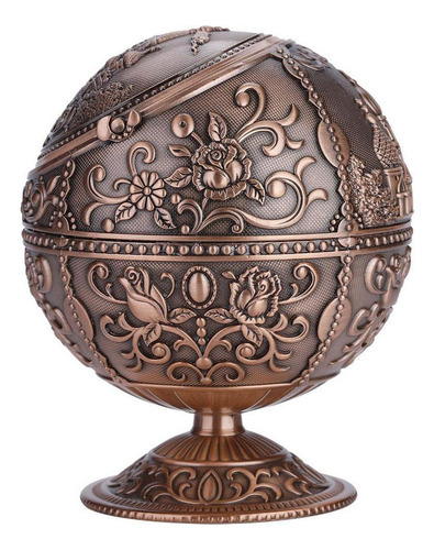 Cinzeiro Redondo Metal Vintage Bronze Vermelho - Imagem 7