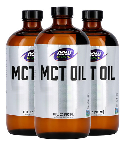 Óleo Mct Líquido Now Foods Sports 473ml Puro Importado 3un