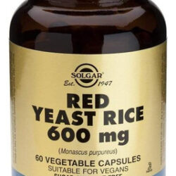 Tampa Vegetal De Arroz Com Fermento Vermelho Solgar, 60 Ct