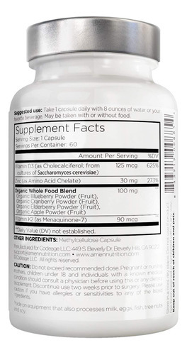 Suplemento De Vitamina D3 De Amém 5000 Ui, K2 E Zinco 60 Cáp - Imagem 9