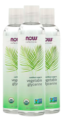 Glicerina Vegetal Orgânica Now Foods 237 Ml Importado 3un