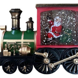 . Trem Do Papai Noel Decorado Com Água E Neve, Presente De