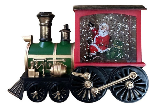 . Trem Do Papai Noel Decorado Com Água E Neve, Presente De