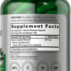 Mexilhão De Lábios Verdes Horbäach | 750mg | 120 Cápsulas |