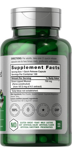 Mexilhão De Lábios Verdes Horbäach | 750mg | 120 Cápsulas |