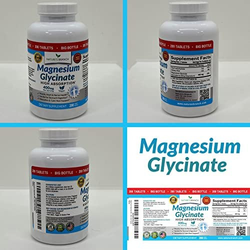 Glicinato De Magnésio 400 Mg - 200 Comprimidos - Absorção, - Imagem 6