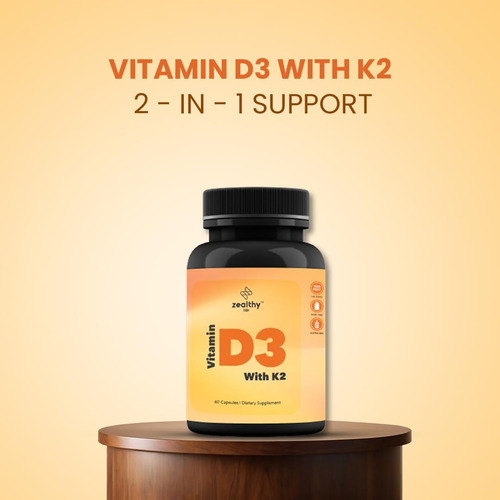 Zealthy Life - Vitamina D3 Com K2-60 Cápsulas - Imagem 7