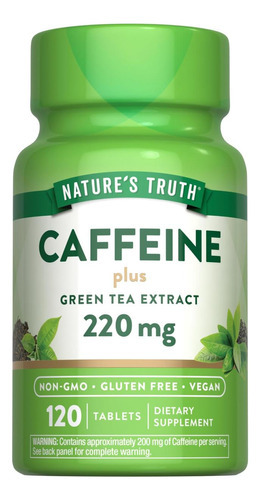 Pílulas De Cafeína Da Verdade Da Natureza | 220mg | Contagem