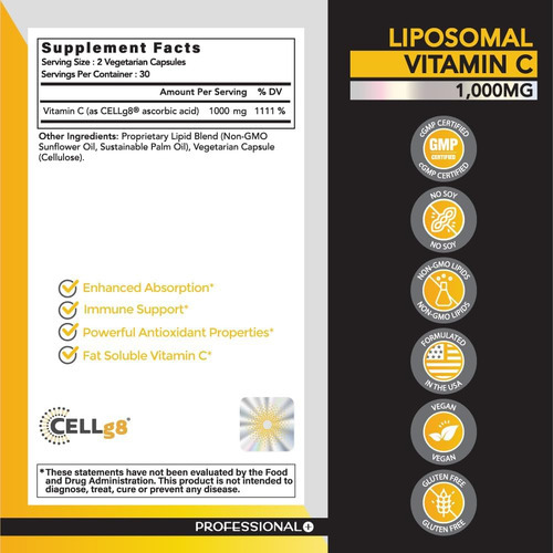 Fórmulas Omvi, Vitamina C Lipossomal 1.000 Mg, Ácido Ascórbi - Imagem 4