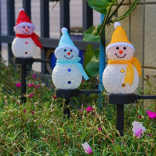 Novo Boneco De Neve De Natal Com Luz Solar, Jardim Ao Ar - Imagem 9
