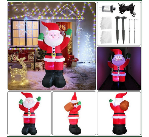 Decorações De Natal Led Inflável Papai Noel