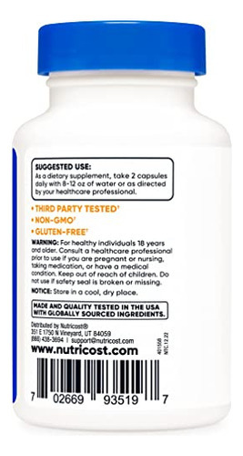 Suplemento Nutricost Coleus Forskohlii 500mg 60 Cápsulas - Imagem 3