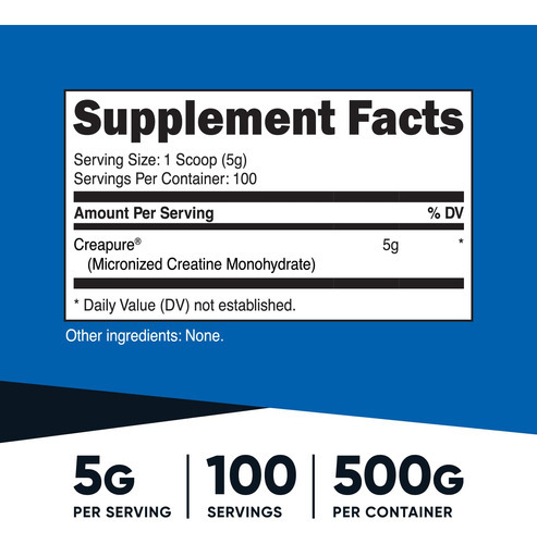 Suplemento Nutricost Creapure® Creatina Monohidratada 500g - Imagem 2