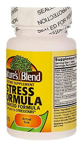 Suplemento Nutricional Nature"s Blend Stress Formula 60 Comp - Imagem 6