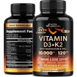 Vitamina D3 K2 - Vitamina Diu E K2 Como Mk-7 120 Mcg - Supor