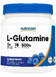 Suplemento Nutricost L-glutamina Em Pó 500g De Framboesa Azu - Imagem 2