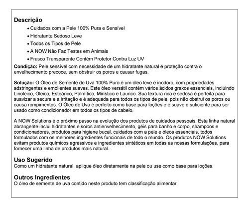 Óleo De Semente De Uva 118ml Now Foods Grapeseed Oil 3un - Imagem 5