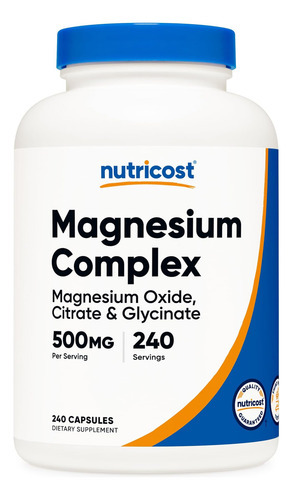 Complexo De Magnésio Nutricost 500 Mg, 240 Cápsulas - Óxido