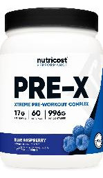 Pó Pré-treino Nutricost Pre-x Xtreme Blue Raspberry 60s - Imagem 2