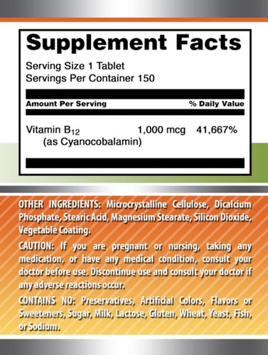 Suplemento De Vitamina B12 De Fórmulas Incríveis | 1000 Mcg - Imagem 4